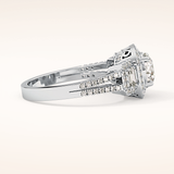 1.28 CT Round Shaped Cluster Moissanite Engagement Ring