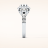 1.28 CT Round Shaped Cluster Moissanite Engagement Ring