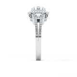 Round Cluster Lab Grown Diamond Engagement Ring