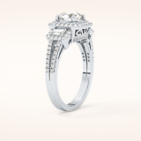 1.28 CT Round Shaped Cluster Moissanite Engagement Ring