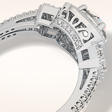 1.28 CT Round Shaped Cluster Moissanite Engagement Ring