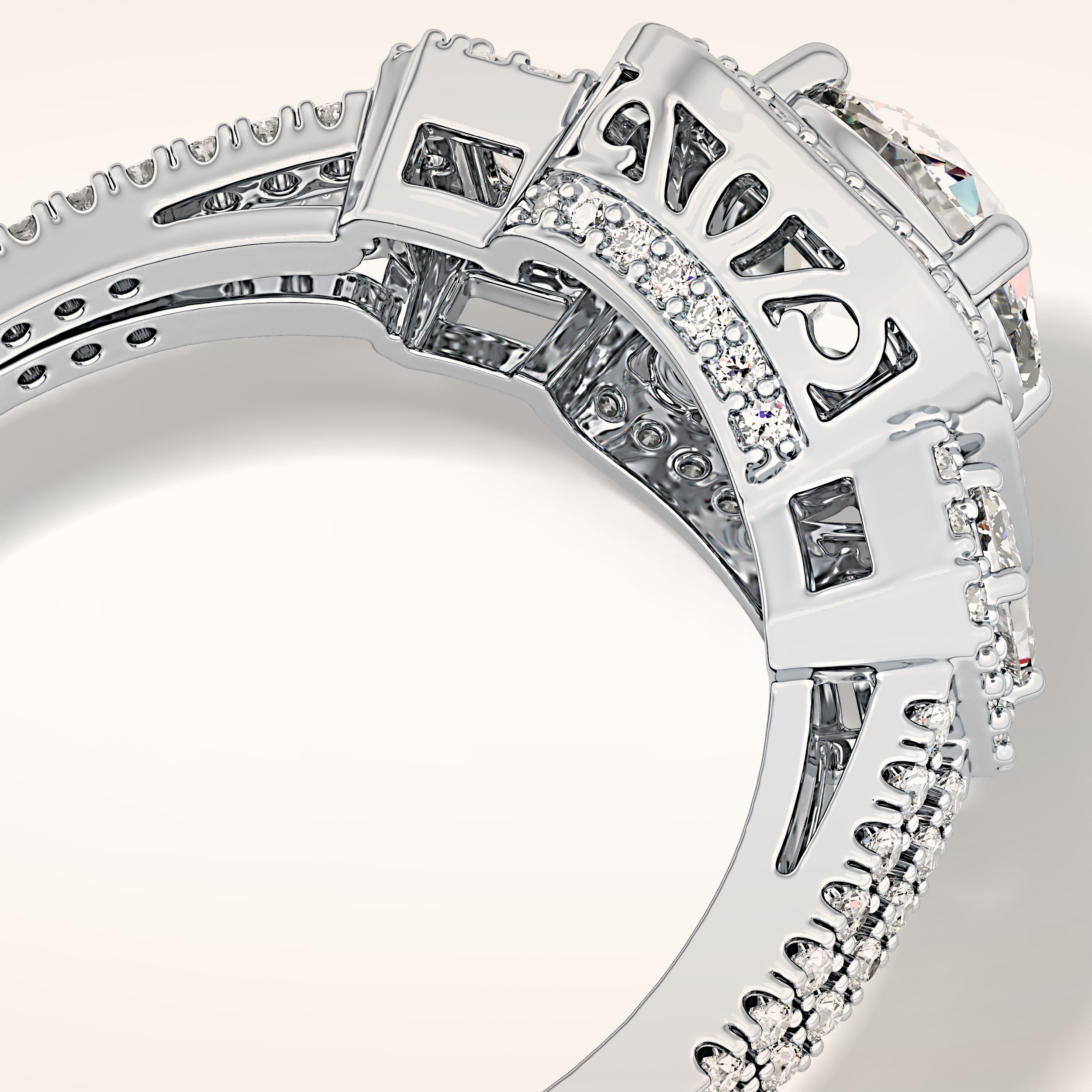 1.28 CT Round Shaped Cluster Moissanite Engagement Ring
