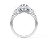 Round Cluster Lab Grown Diamond Engagement Ring