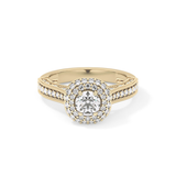 Round Halo & Pave Lab Grown Diamond Engagement Ring