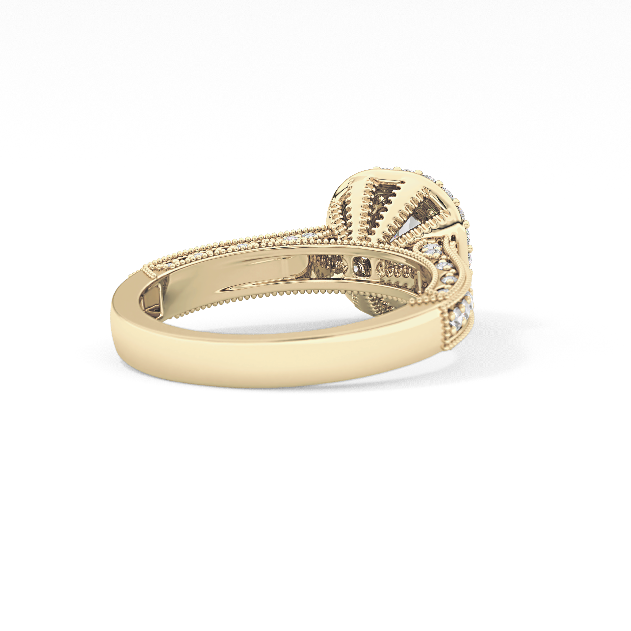 Round Halo & Pave Lab Grown Diamond Engagement Ring
