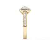 Round Halo & Pave Lab Grown Diamond Engagement Ring