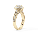 Round Halo & Pave Lab Grown Diamond Engagement Ring