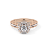 Round Halo & Pave Lab Grown Diamond Engagement Ring