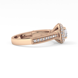 Round Halo & Pave Lab Grown Diamond Engagement Ring