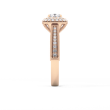 Round Halo & Pave Lab Grown Diamond Engagement Ring