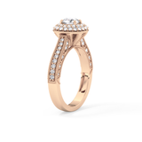 Round Halo & Pave Lab Grown Diamond Engagement Ring
