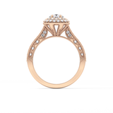 Round Halo & Pave Lab Grown Diamond Engagement Ring