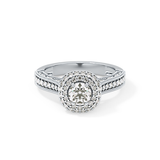 Round Halo & Pave Lab Grown Diamond Engagement Ring