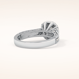 0.46 CT Round Shaped Double Halo & Pave Moissanite Engagement Ring