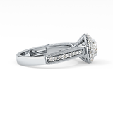 Round Halo & Pave Lab Grown Diamond Engagement Ring