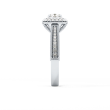 Round Halo & Pave Lab Grown Diamond Engagement Ring