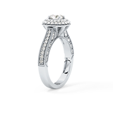 Round Halo & Pave Lab Grown Diamond Engagement Ring