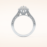0.46 CT Round Shaped Double Halo & Pave Moissanite Engagement Ring
