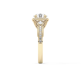 Round Cluster Lab Grown Diamond Engagement Ring