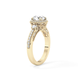 Round Cluster Lab Grown Diamond Engagement Ring