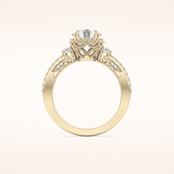 1.05 CT Round Shaped Cluster Moissanite Engagement Ring