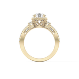 Round Cluster Lab Grown Diamond Engagement Ring