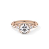 Round Cluster Lab Grown Diamond Engagement Ring