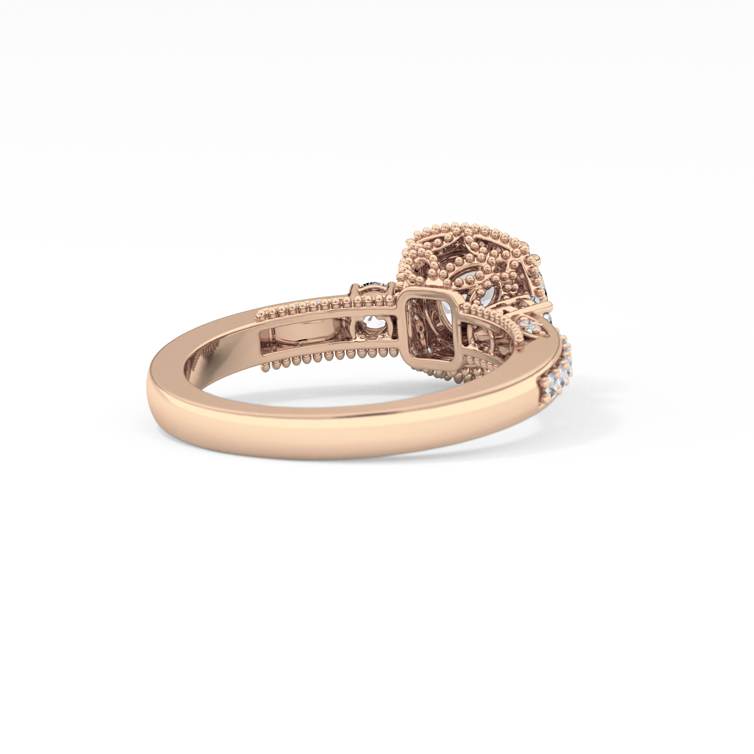 Round Cluster Lab Grown Diamond Engagement Ring