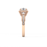 Round Cluster Lab Grown Diamond Engagement Ring