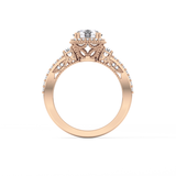 Round Cluster Lab Grown Diamond Engagement Ring