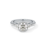 Round Cluster Lab Grown Diamond Engagement Ring