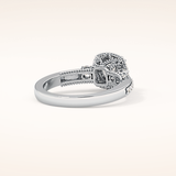1.05 CT Round Shaped Cluster Moissanite Engagement Ring