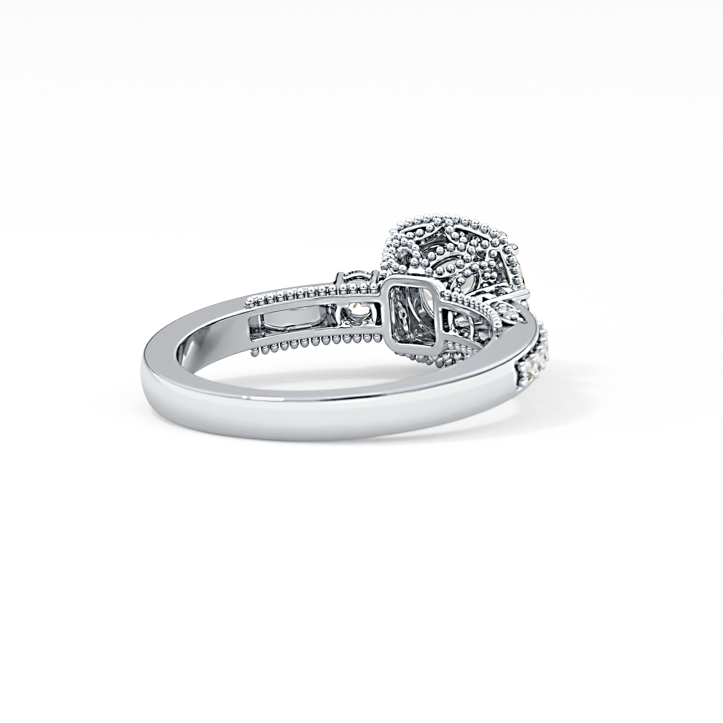 Round Cluster Lab Grown Diamond Engagement Ring