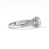 Round Cluster Lab Grown Diamond Engagement Ring