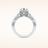 1.05 CT Round Shaped Cluster Moissanite Engagement Ring