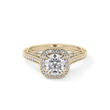 Round Halo & Pave Lab Grown Diamond Engagement Ring