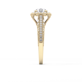 Round Halo & Pave Lab Grown Diamond Engagement Ring