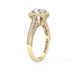 Round Halo & Pave Lab Grown Diamond Engagement Ring