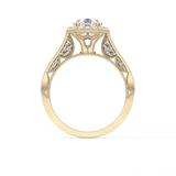 Round Halo & Pave Lab Grown Diamond Engagement Ring