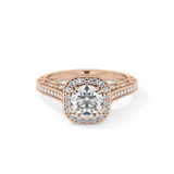 Round Halo & Pave Lab Grown Diamond Engagement Ring