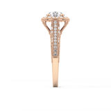 Round Halo & Pave Lab Grown Diamond Engagement Ring