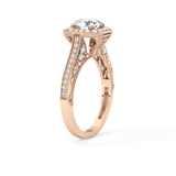 Round Halo & Pave Lab Grown Diamond Engagement Ring
