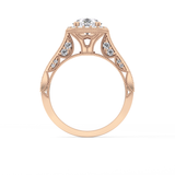 Round Halo & Pave Lab Grown Diamond Engagement Ring