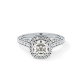 Round Halo & Pave Lab Grown Diamond Engagement Ring