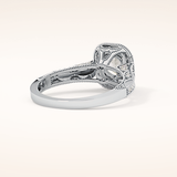 1.05 CT Round Shaped Halo & Pave Moissanite Engagement Ring