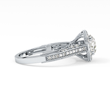Round Halo & Pave Lab Grown Diamond Engagement Ring