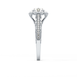 Round Halo & Pave Lab Grown Diamond Engagement Ring