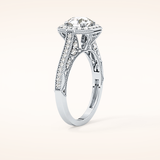1.05 CT Round Shaped Halo & Pave Moissanite Engagement Ring