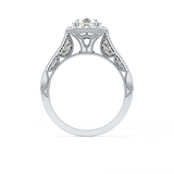Round Halo & Pave Lab Grown Diamond Engagement Ring