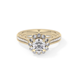 Round Halo & Pave Lab Grown Diamond Engagement Ring